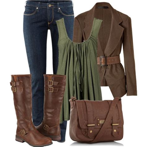 fall outfits  boots cute fall outfits  brown  green