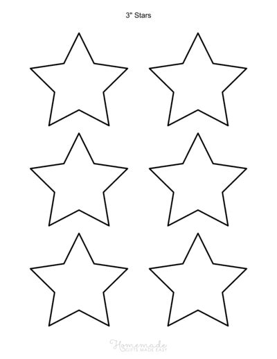 printable star templates outlines small  large sizes