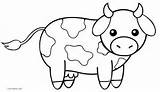 Cow Coloring Pages Animal Printable Baby Cartoon Cute Template Farm Color Cows Kids Print Sheets Colour Spots Book Cool2bkids Animated sketch template