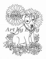 Jack Russell Coloring Pages Terrier Getdrawings Getcolorings Etsy Printable sketch template