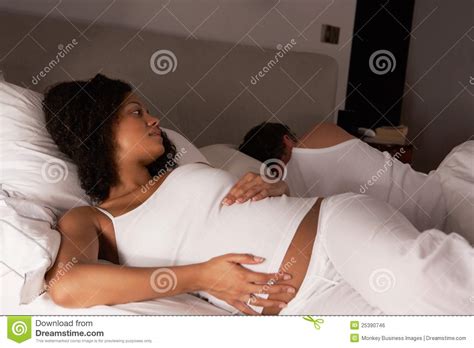 Pregnant Woman Unable To Sleep Royalty Free Stock Image