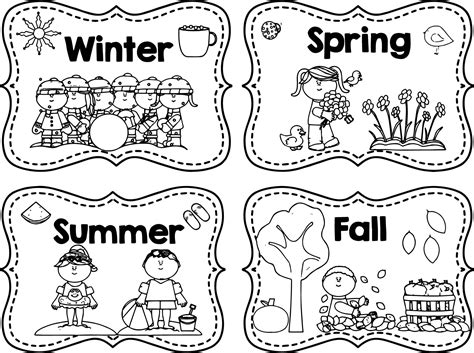 winter spring summer fall coloring page coloring pages winter