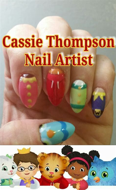 daniel tiger hand painted nail art  cassie thompson nail artist