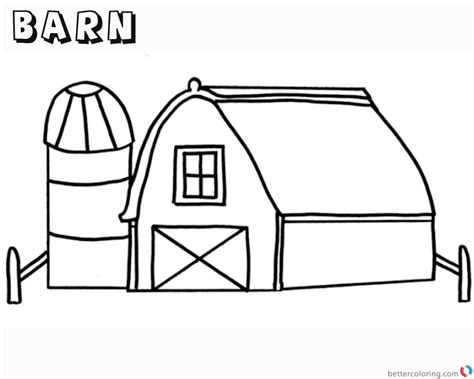 barn coloring pages simple  kids  printable coloring pages