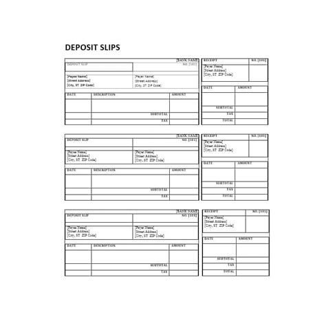 deposit slip  examples format  examples