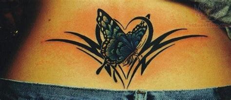 Tribal Beautiful Butterfly Lower Back Tattoo Back Tattoo