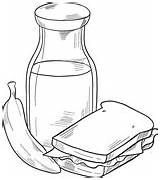 Sandwich Coloring Lunch Pages Banana sketch template