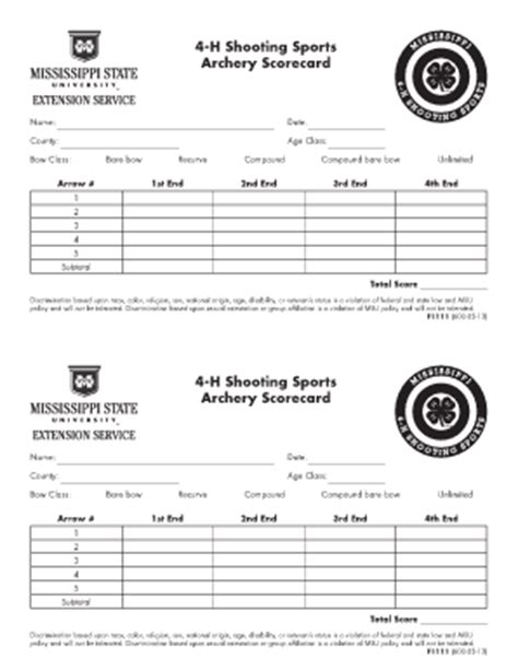 printable archery score cards fill  printable fillable blank