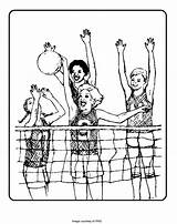 Volleyball Clipart Cliparts Kids Coloring Playing Pages Colouring Clip Drawings Library Sheets sketch template