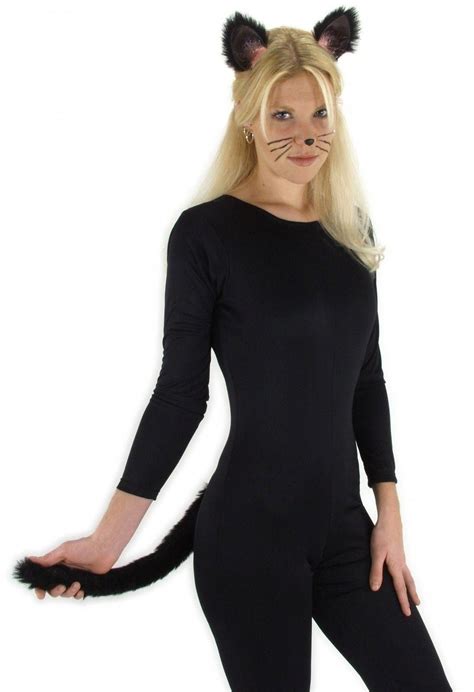cat ears and tail kitty women pussycat costume black
