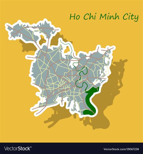 sticker ho chi minh city administrative map vector image