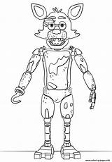 Foxy Coloring Toy Fnaf Pages Printable Print Color sketch template