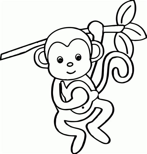 monkey coloring pages kidsuki