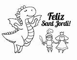 Coloring Dragon Saint Happy George Jordi Sant Para Colorear Dibujo Georges Coloringcrew Headed Ii Japanese Two sketch template