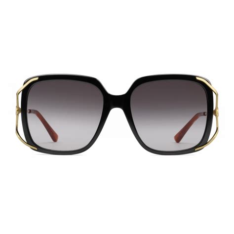 gucci round acetate and metal sunglasses black gucci eyewear