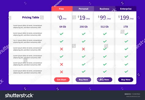 pricing package template images stock  vectors