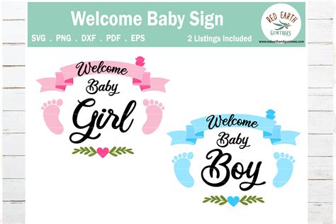 baby girl svgwelcome baby boy svg sign makingbaby  cut files design bundles