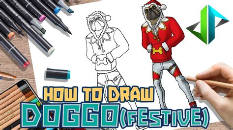 drawpedia   draw doggo festive style skin  fortnite step