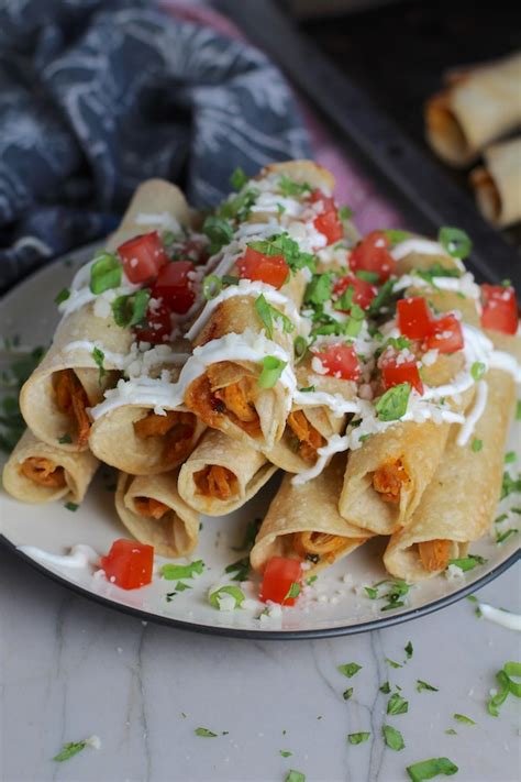 chicken taquitos recipe plate front ecu vert talking meals