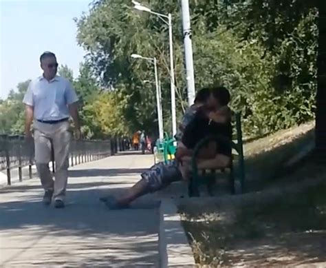 kazakh couple caught on park bench in amalty having sex