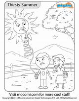 Summer Colouring Thirsty Mocomi Coloring Pages Kids Jojo Choose Board sketch template