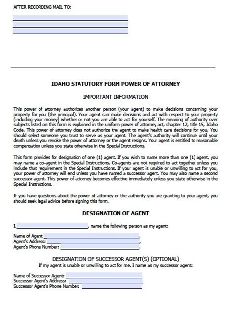 durable power  attorney form idaho