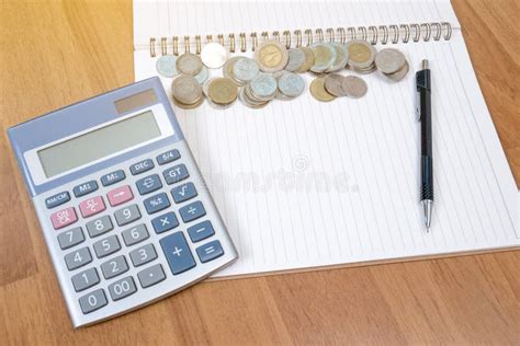 finance money calculator notes calculator top view  copy stock image image