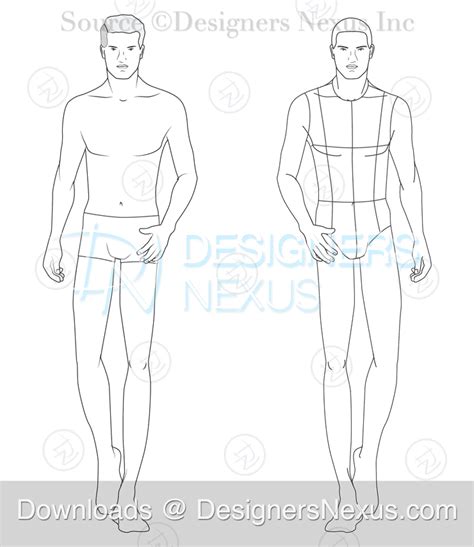 male croquis  mens fashion figure templates