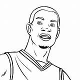 Kevin Durant Player Nba Coloring Drawing Luna Color Getdrawings sketch template