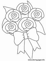 Coloring Bouquet Pages Rose Printable Print Color Book sketch template
