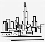 Chicago Skyline Drawings Easy Clipart Coloring Pages Downtown Drawing Fire Buildings Simple Clip Towers Transparent Very Clipground Cliparts Seekpng Dagagiri sketch template