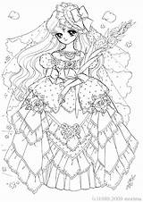 Coloring Pages Anime Princess Girl Lace Printable Manga Colouring Drawing Color Wolf Cute ドレス 塗り絵 Dress Book Adult Nurie Getcolorings sketch template