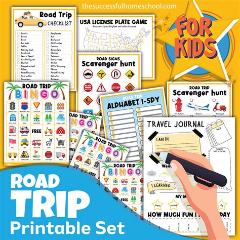 road trip printables set  successful homeschool