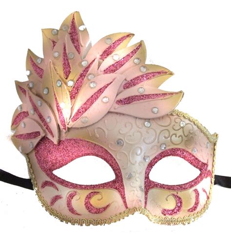 venetian mask cascade pink mardi gras masquerade costume