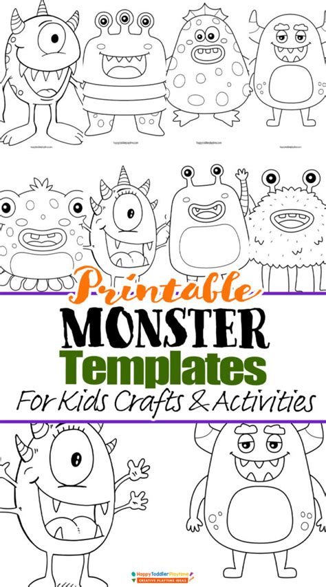 printable monster templates  kids activities  crafts happy
