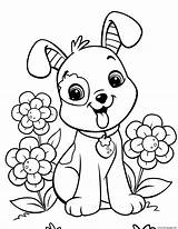 Coloring Kids Puppy Cute Pages Printable Color Print sketch template