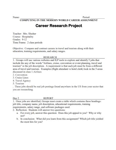 career research report samples industry opportunity point