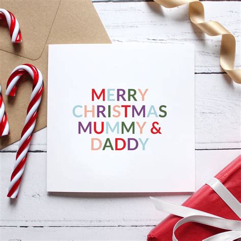merry christmas mummy and daddy christmas card by purple tree designs