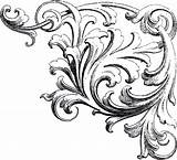 Corner Scroll Scrolls Ornament Designs Baroque Victorian Clipart Filigree Graphics Frame Clip Pattern Fairy Vintage Drawing Flourish Thegraphicsfairy Ornaments Ornamental sketch template