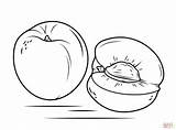 Nectarine Coloring Pages Section Cross Fruits Printable Drawing sketch template