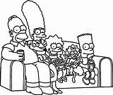 Simpsons Coloring Couch Pages Simpson Family Drawing Bart Drawings Wecoloringpage sketch template