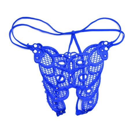Pixnor Women Thongs Lace Crotchless Panties Open Fork Underwear Sexy