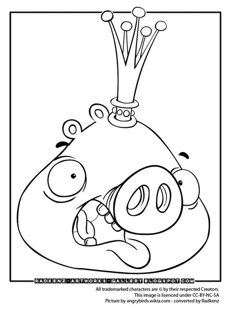radkenz artworks gallery angry birds coloring page king pig angry