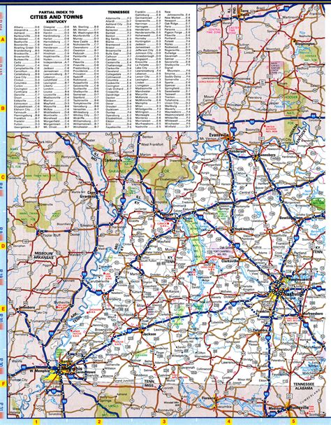 map  tennessee roads  highwaysfree printable road map  tennessee