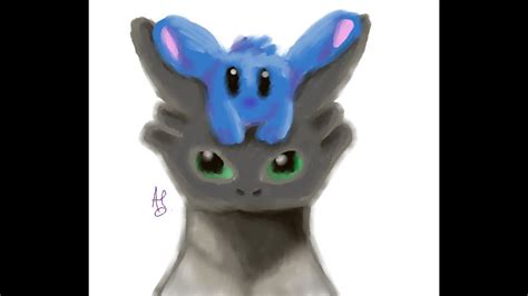 toothless  stitch speedpaint youtube