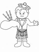 Coloring Bagpipes Pages Scotland Boy Little Learn Play Getcolorings Place sketch template