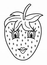 Coloring Fruits Pages Printable Kids Cute Fruit Strawberry Eyes Colouring Drawing Step Cartoon Draw Simple Basket Puppy Sheets Print Getdrawings sketch template