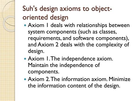 ppt the object oriented design process and design axioms powerpoint