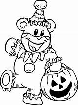 Halloween Coloring Pages Bear Teddy Clown Colouring Printable Costume Kids Color Print Scary Clipart Printactivities Kid Printables Nick Jr Noten sketch template