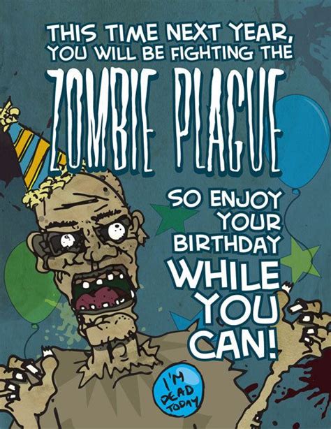 Zombie Plague Birthday Card With Envelope 3 99 Via Etsy